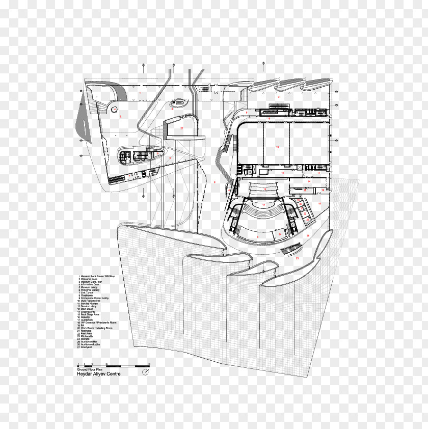 Heydar Aliyev Center Guangzhou Opera House Floor Plan Architecture Architectural Drawing PNG