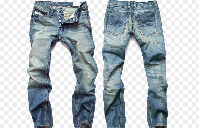 Mens Pant Transparent Image Jeans Fashion Denim Trousers Slim-fit Pants PNG