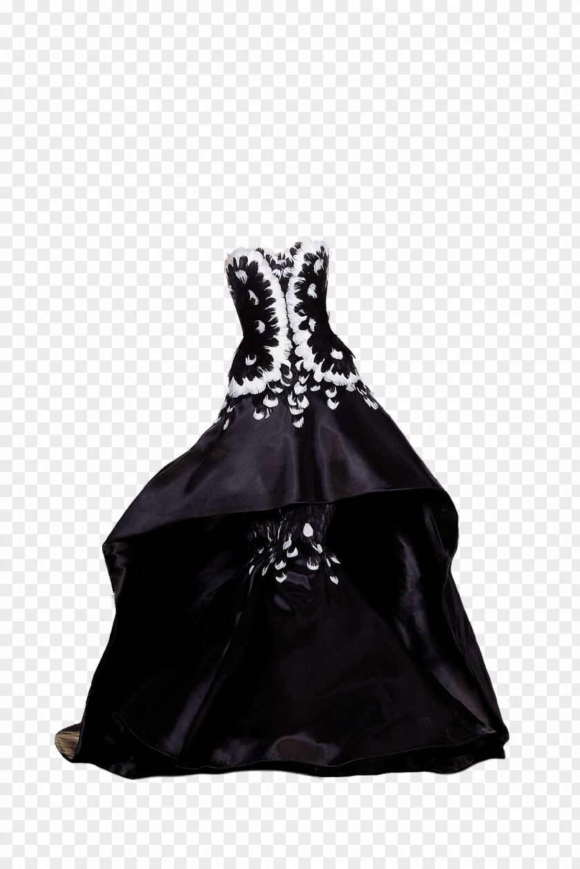 Satin Little Black Dress Gown Shoulder PNG