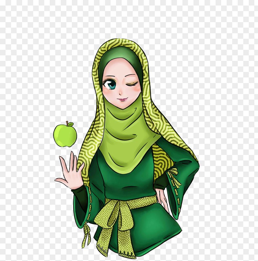 Muslimah Cartoon Quran Muslim Illustration Image PNG