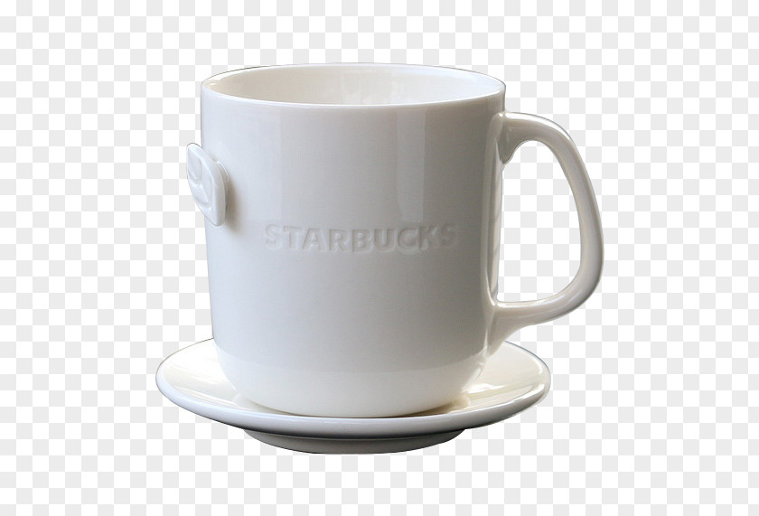 Pure White Starbucks Cup Coffee Mug PNG