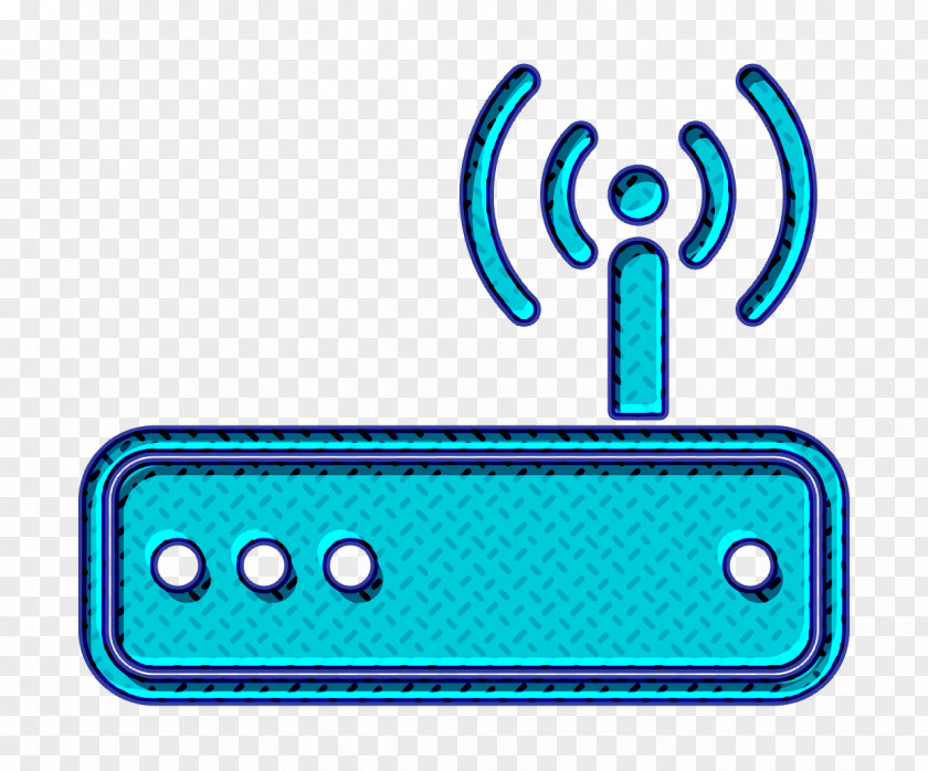 Turquoise Wireless Icon Communication Internet Lan PNG