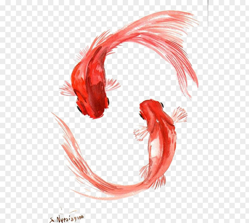 Goldfish Koi Painting World Without Fish PNG