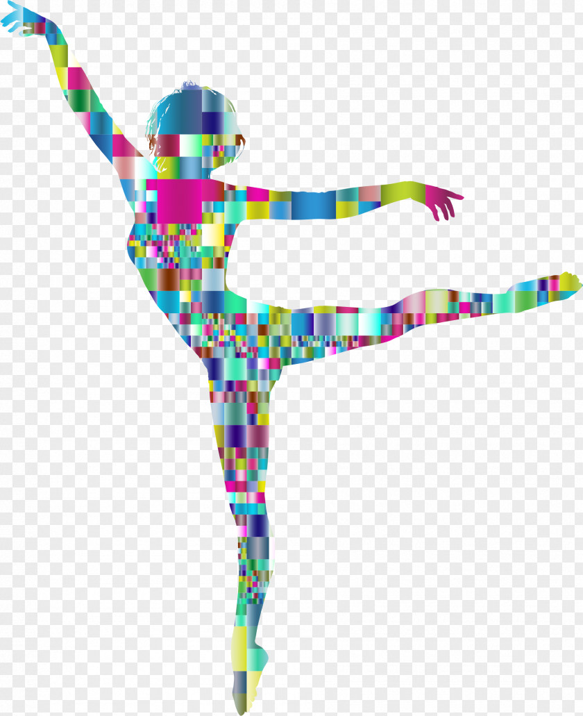 Ballerina Ballet Dancer Mosaic Silhouette Woman PNG