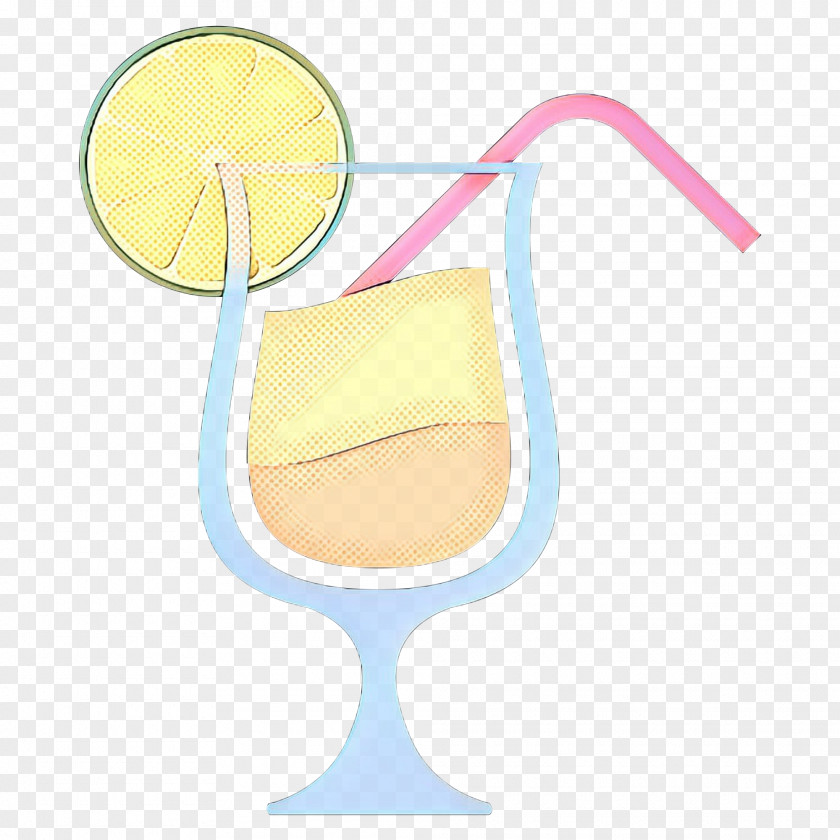Lemonade Wine Glass Retro Background PNG