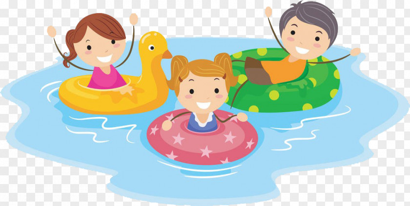 The Children Swim Swimming Pool Cartoon Child Clip Art PNG
