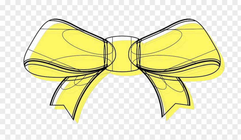 Yellow Bow Butterfly Clip Art PNG
