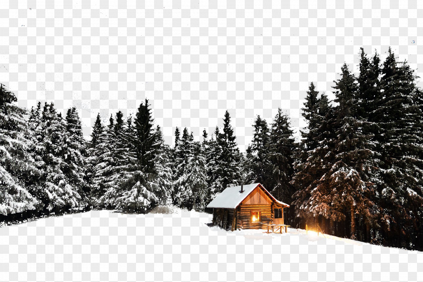 Forest Chalet Log Cabin Winter Cottage Photography PNG