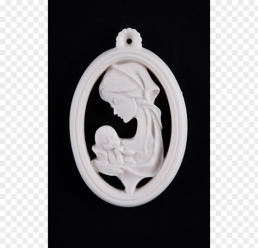 Medalion Saint Chaplet Alabaster Matka Boska Z Dzieciątkiem PNG