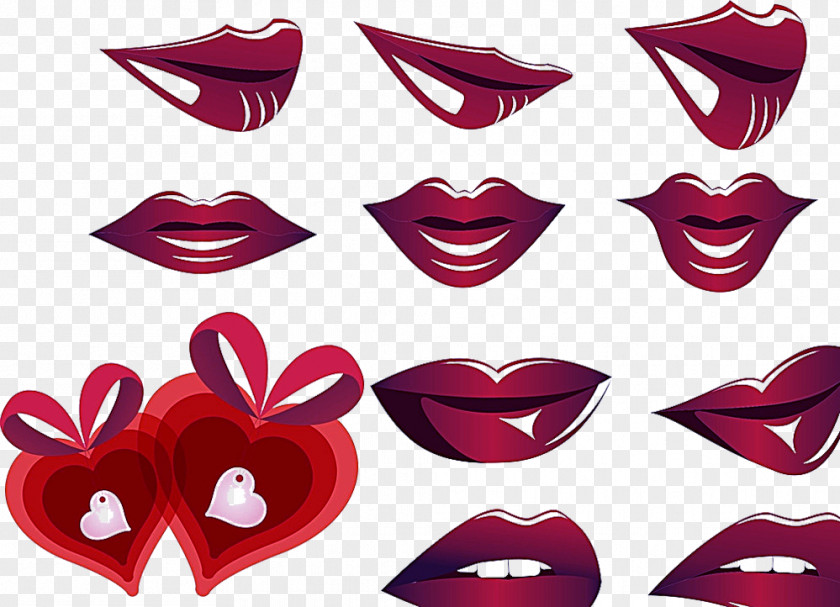 Rose Red Lips Picture Material Lip PNG