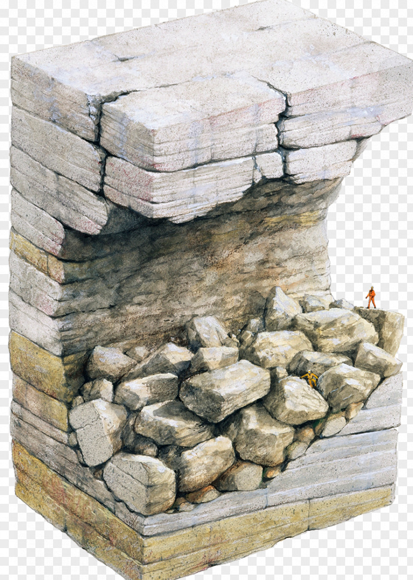 Rock Fault Illustration Gouffre Berger Limestone Cave PNG