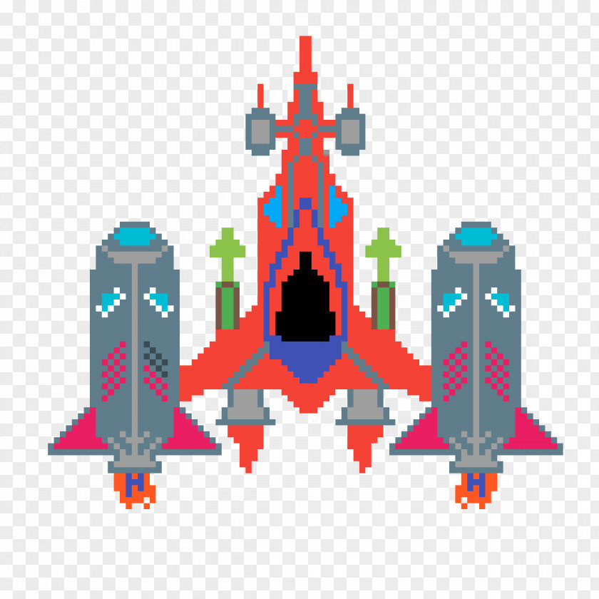 Spaceship Pixel Art Illustration Cartoon Font Product PNG