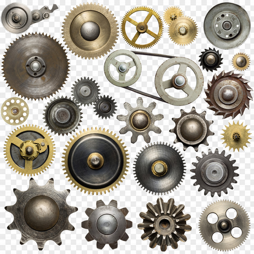 Mechanical Metal Gear Parts Collection Roller Chain Clockwork Spare Part Sprocket PNG