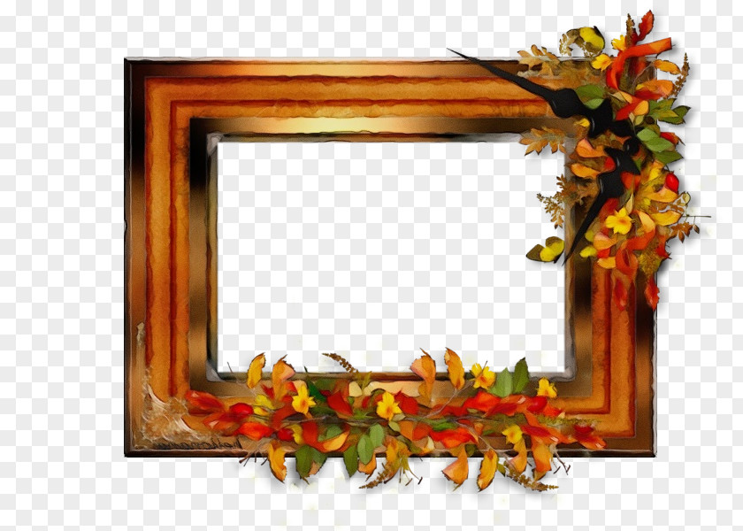 Mirror Plant Background Watercolor Frame PNG