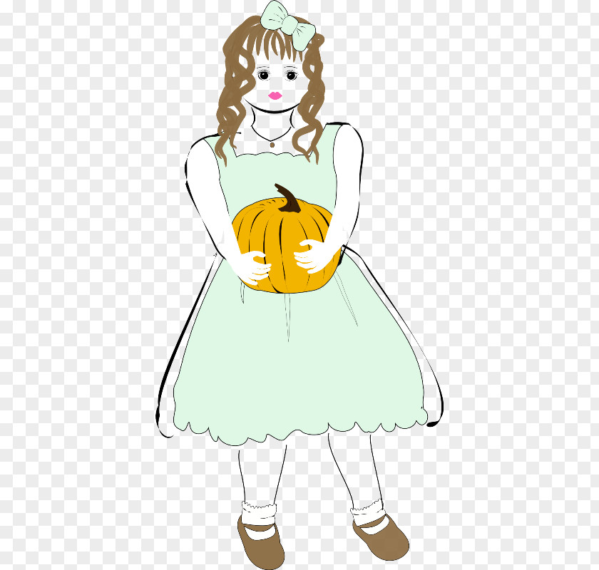 Pumpkin Drawing Clip Art Dress Woman Illustration Costume PNG