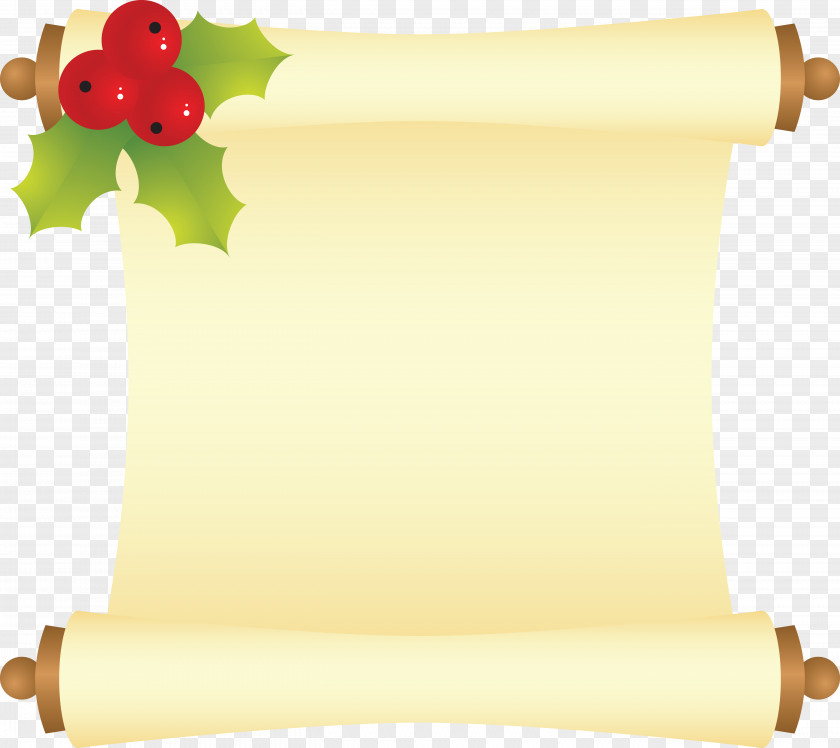 Parchment Paper Christmas Scroll Clip Art PNG