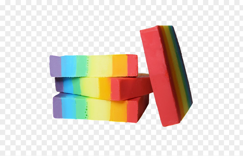 Triple Rainbow Soap Product Design Plastic Rectangle PNG
