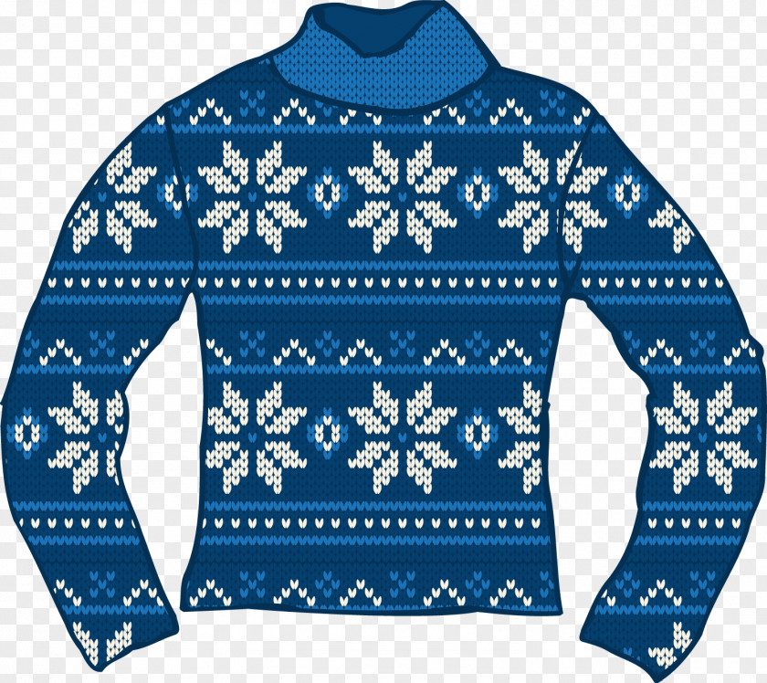 Blue Snowflake Sweater T-shirt Christmas Jumper PNG