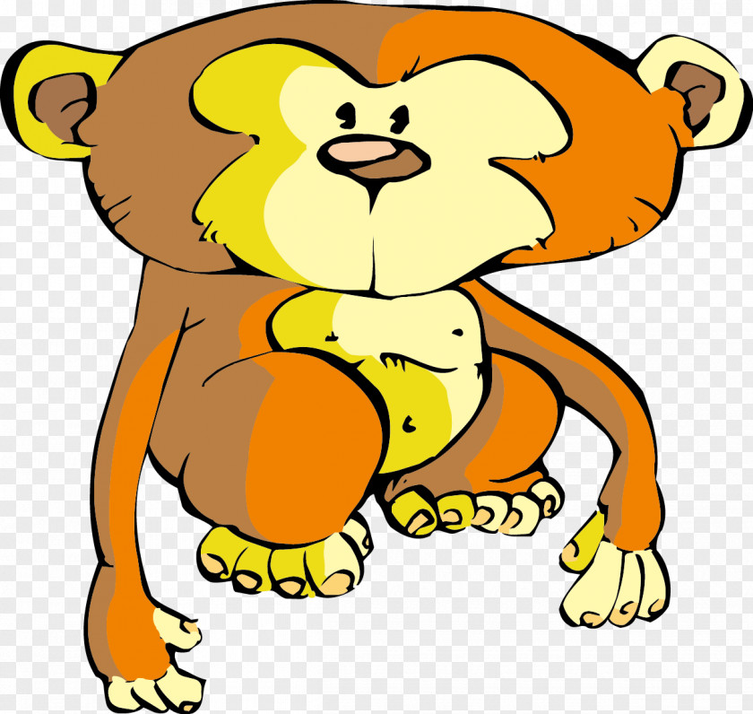 Cartoon Monkey Vector Illustration PNG