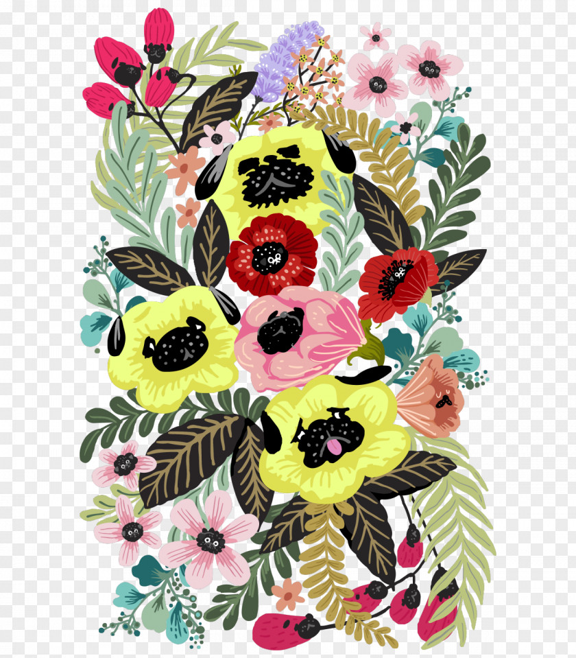Flower Floral Design Cut Flowers Pug PNG