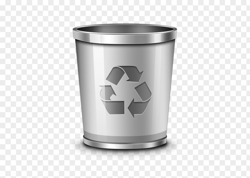 Metal Trash Can Recycling Bin Waste Container Icon PNG