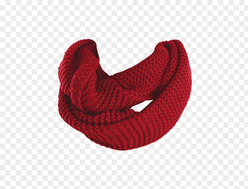 Wine Red Scarf Wool Glove PNG