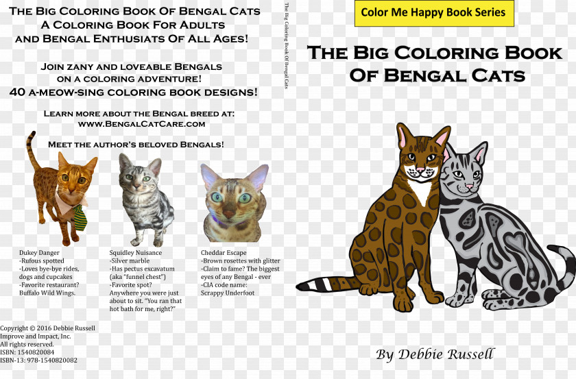 Book Whiskers Bengal Cat Coloring PNG