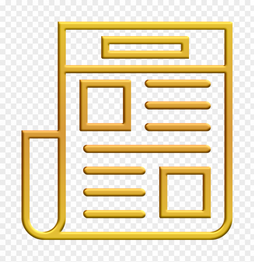 Rectangle Yellow Newspaper Icon PNG