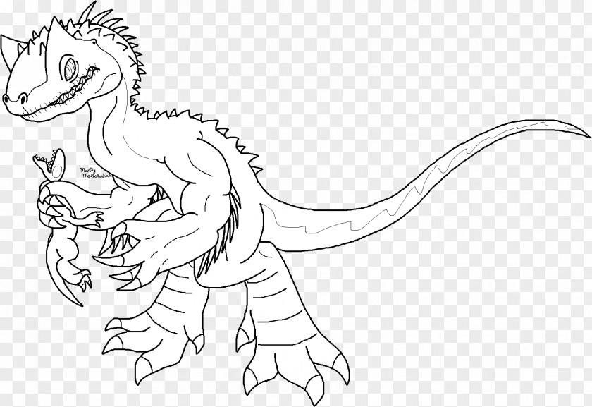 Jurassic Park Line Art Indominus Rex Velociraptor Drawing PNG