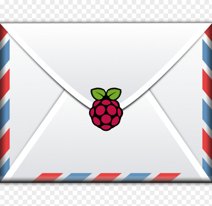 Raspberries Airmail Envelope Clip Art PNG