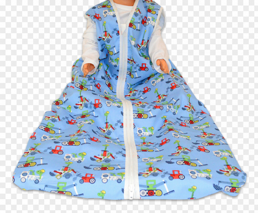 Sleeping Dinosaur Sleeve Outerwear Dress Turquoise PNG