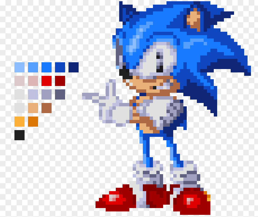 Sonic The Hedgehog Pixel Art Forces Fighters Mania Knuckles Echidna PNG