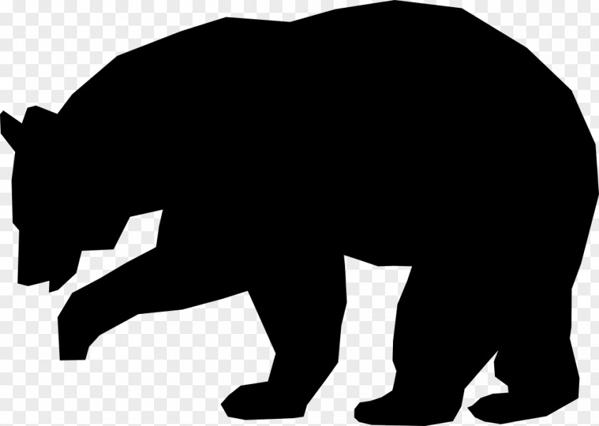 Bear American Black Silhouette Clip Art PNG