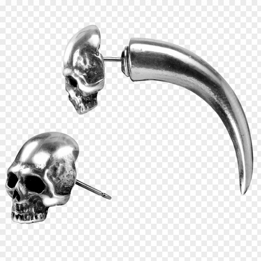 Skull Earring Alchemy Horn Jewellery PNG