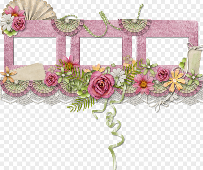 Creative Rose Frame Picture Pink PNG