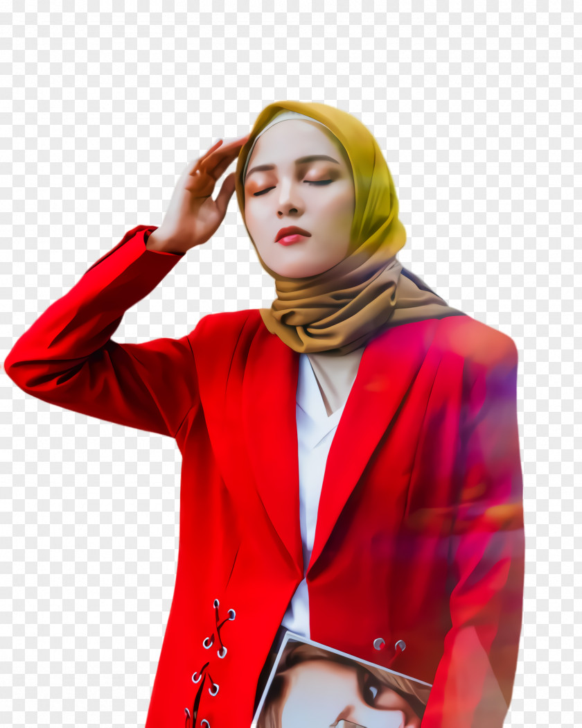 Fashion Design Costume Clothing Scarf Red Outerwear Accessory PNG