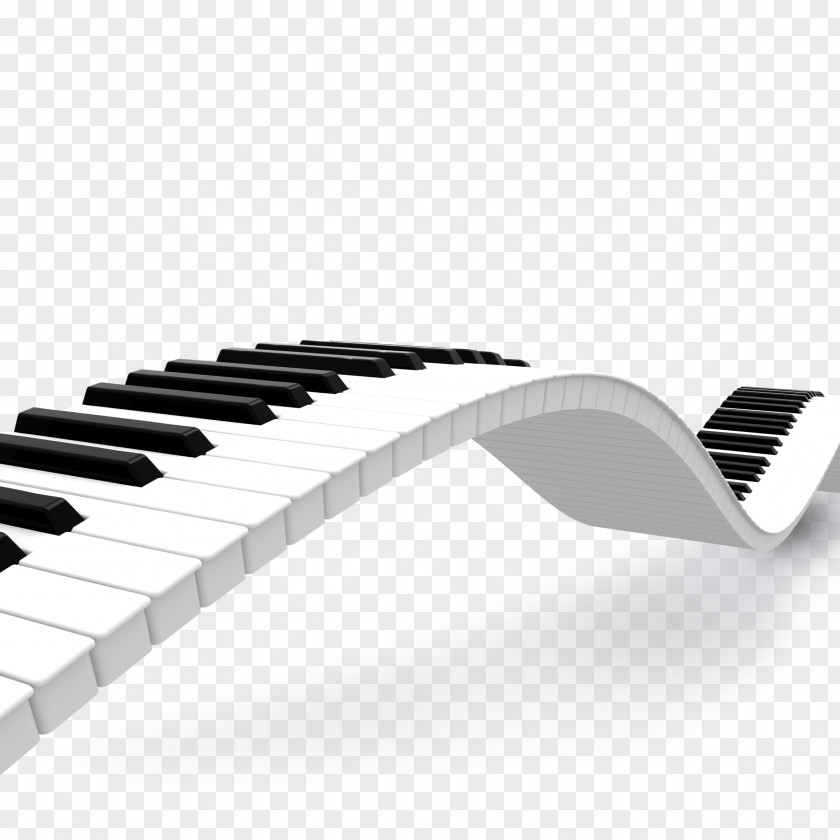 Piano Bend Extended Black And White PNG