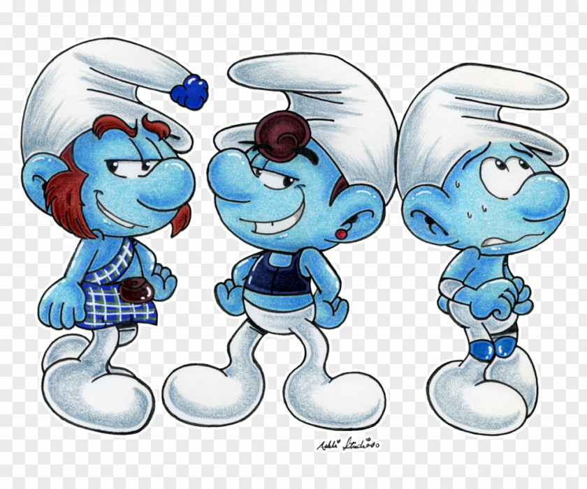 Cartoon Present Gutsy Smurf Baby Smurfette Brainy The Smurfs PNG