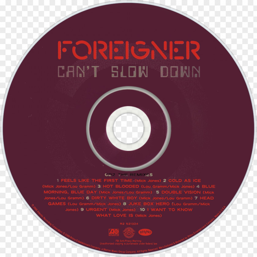 Foreigner Compact Disc Maroon Disk Storage PNG