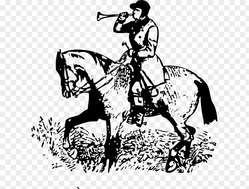 Motorcycle Cowboy Hunting Trumpet Clip Art PNG