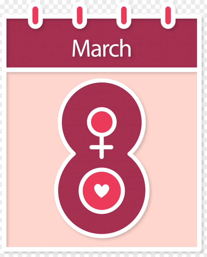 Vector Hand-painted Women's Day Calendar International Womens March 8 Woman Mothers PNG