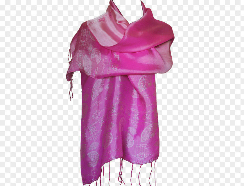 Silk Scarf Pink M Neck Stole PNG