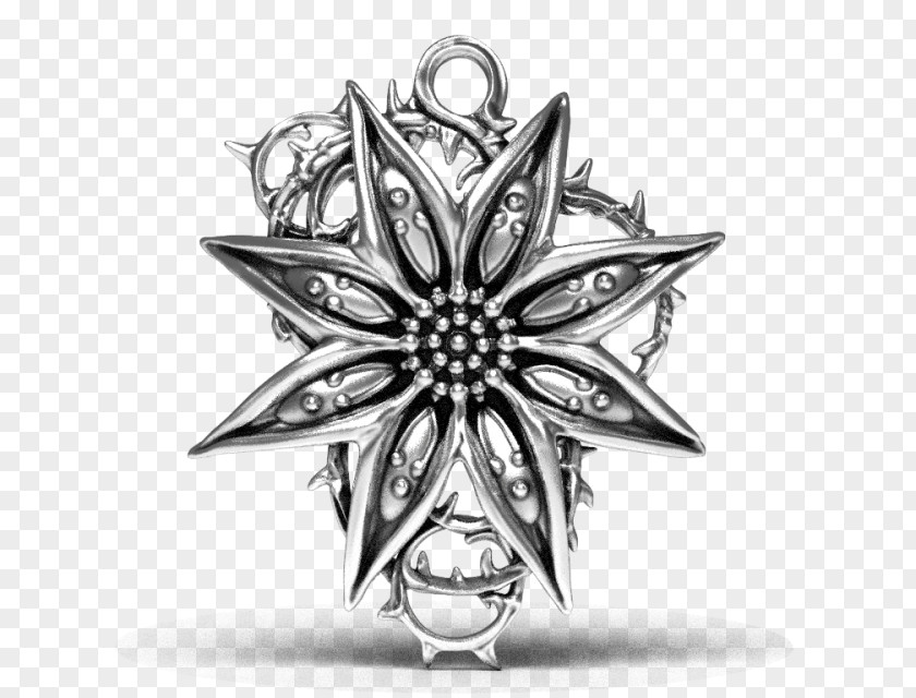 Edelweiss Holiday Ornament Christmas Black And White PNG