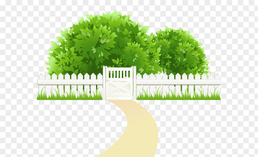 Green Bush Cliparts Fence Tree Clip Art PNG