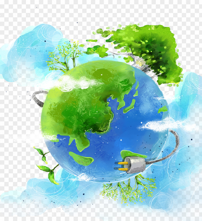 Creative Environmental Earth Protection Poster Illustration PNG