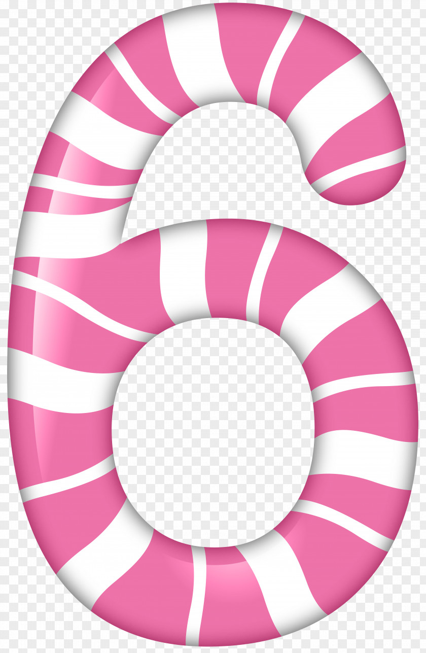 Number Six Candy Style Clip Art Image Four PNG