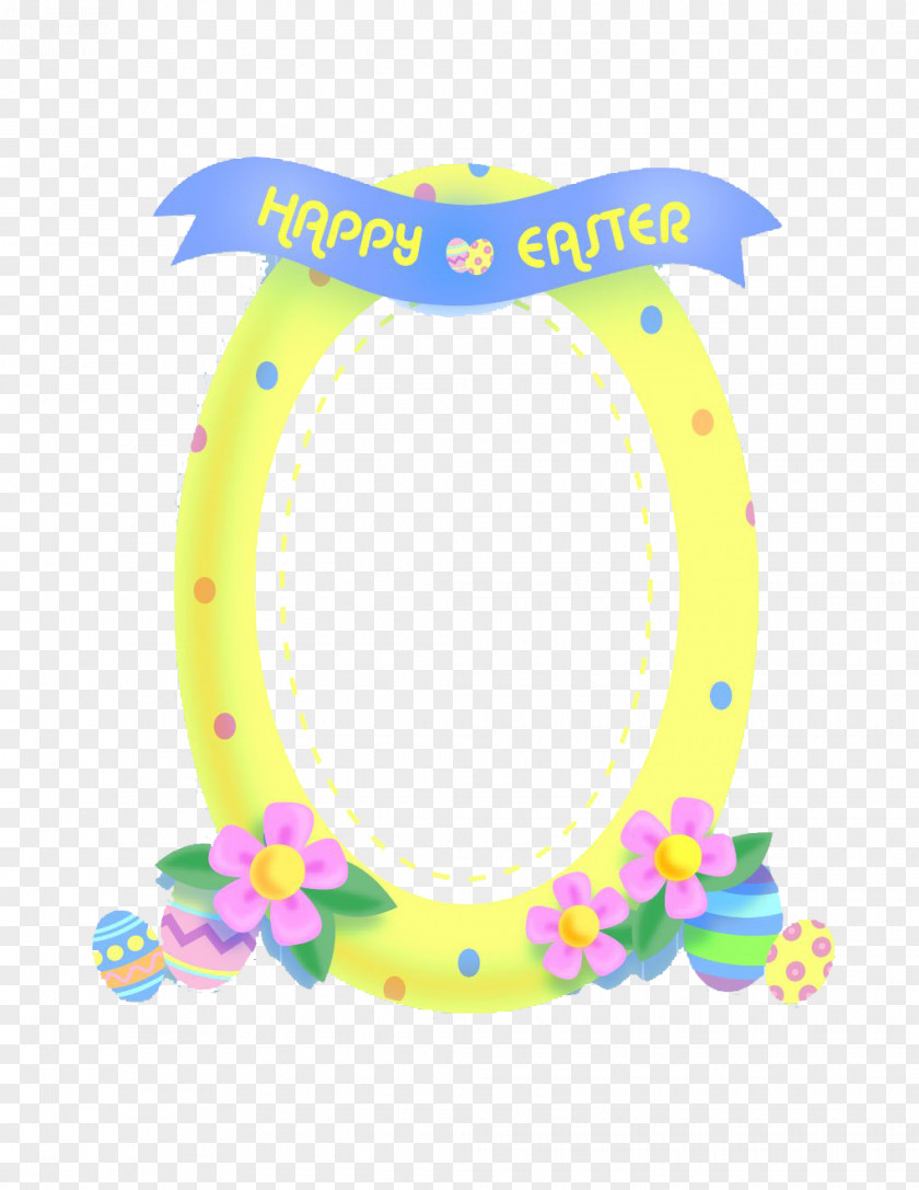 Easter Egg Decoration Picture Frame Style Border Pattern PNG