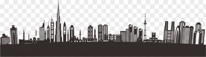 Hand-painted City Building Drawing Architecture PNG