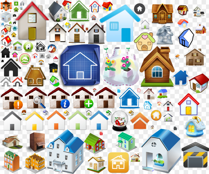 Various Home House Icon Page PNG