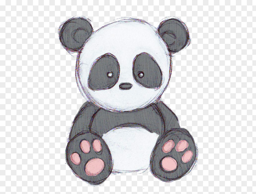 Cute Panda Drawing Giant Cuteness Cartoon Sketch PNG